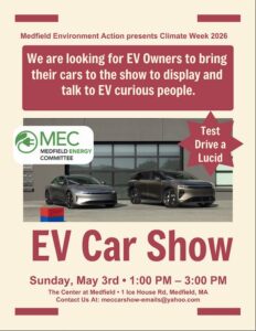 Medfield Electric Vehicle Car Show